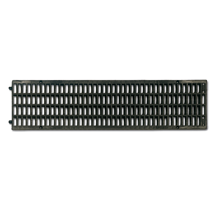 Black polypropylene grating for modular channel 130 x 500 mm